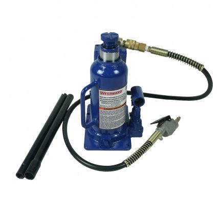 WESTWARD High-Clearance Bottle Jacks: Steel, Manual Handle, Air/Mechanical, 12 ton Load Capacity