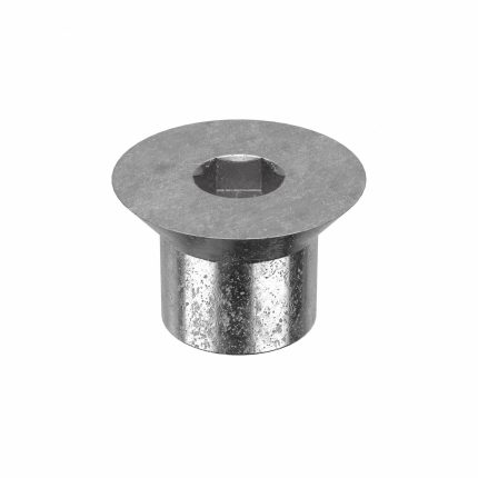 Architectural Sex Bolt: 5/8"-11 Thread Size, 1/2 in Brl Lg, 3/4 in Brl Dia, 18-8 Stainless Steel