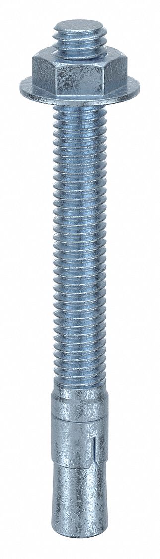 MKT FASTENING Wedge Anchor: 3 3/4 in Overall Lg, 3/8 in Dia, 3/8"-16 Thread Size, Steel, 20 PK