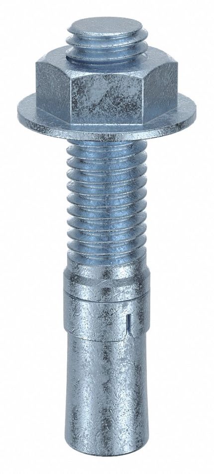 MKT FASTENING Wedge Anchor: 2 3/4 in Overall Lg, 1/2 in Dia, 1/2"-13 Thread Size, Steel, 10 PK