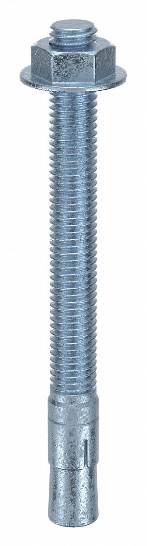 MKT FASTENING Wedge Anchor: 5 1/2 in Overall Lg, 1/2 in Dia, 1/2"-13 Thread Size, Steel, 10 PK