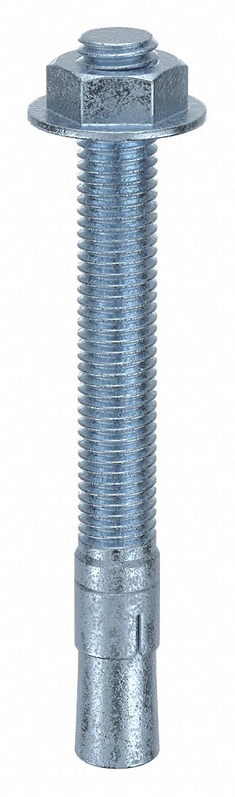 MKT FASTENING Wedge Anchor: 6 in Overall Lg, 5/8 in Dia, 5/8"-11 Thread Size, Steel, Steel, 5 PK