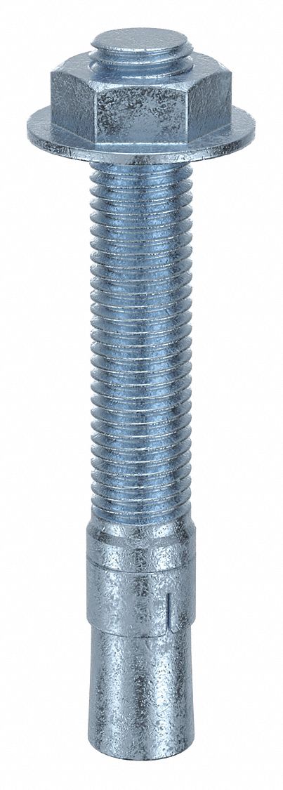 MKT FASTENING Wedge Anchor: 5 1/2 in Overall Lg, 3/4 in Dia, 3/4"-10 Thread Size, Steel, Steel, 5 PK