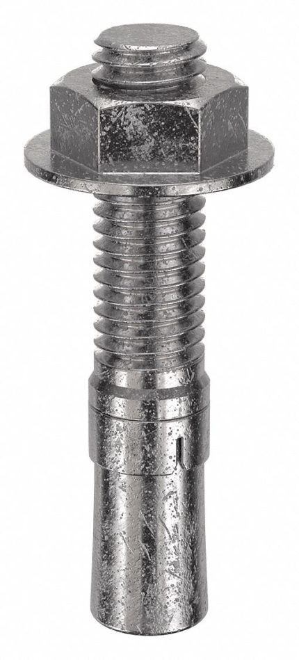 MKT FASTENING Wedge Anchor: 2 3/4 in Overall Lg, 1/2 in Dia, 1/2"-13 Thread Size, Plain, 10 PK