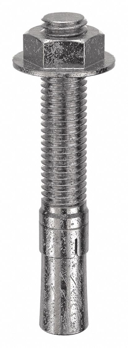 MKT FASTENING Wedge Anchor: 4 1/2 in Overall Lg, 5/8 in Dia, 5/8"-11 Thread Size, Plain, Plain, 5 PK