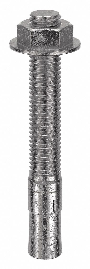 MKT FASTENING Wedge Anchor: 5 in Overall Lg, 5/8 in Dia, 5/8"-11 Thread Size, Stainless Steel, 5 PK