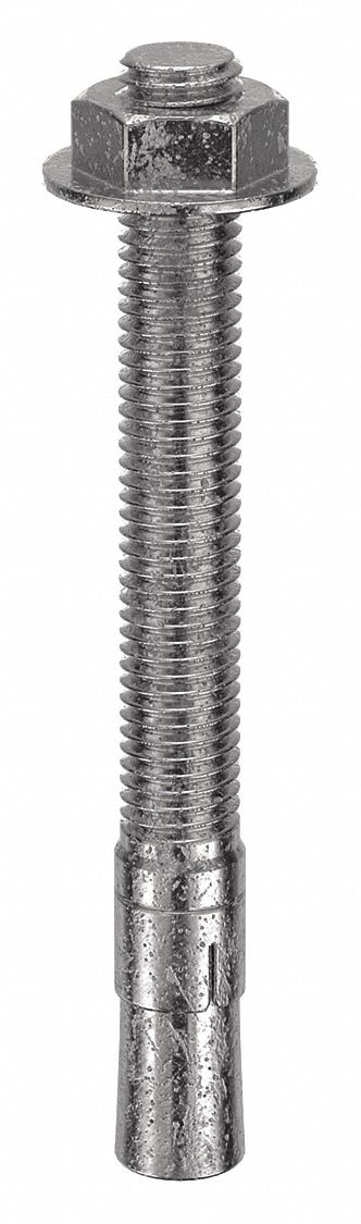 MKT FASTENING Wedge Anchor: 6 in Overall Lg, 5/8 in Dia, 5/8"-11 Thread Size, Stainless Steel, 5 PK
