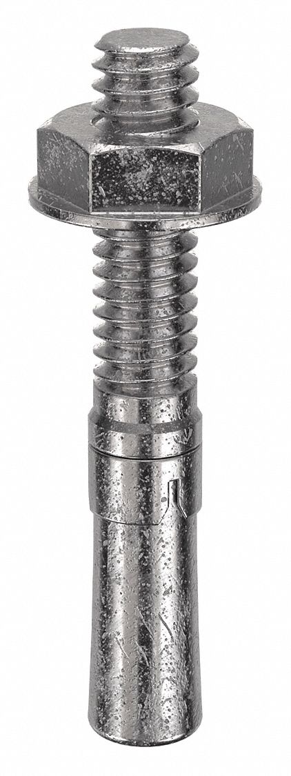 MKT FASTENING Wedge Anchor: 1 3/4 in Overall Lg, 1/4 in Dia, 1/4"-20 Thread Size, Plain, 20 PK