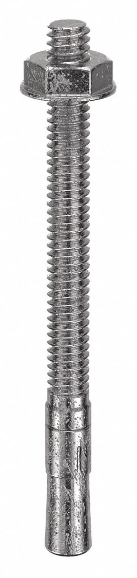 MKT FASTENING Wedge Anchor: 3 1/4 in Overall Lg, 1/4 in Dia, 1/4"-20 Thread Size, Plain, 20 PK