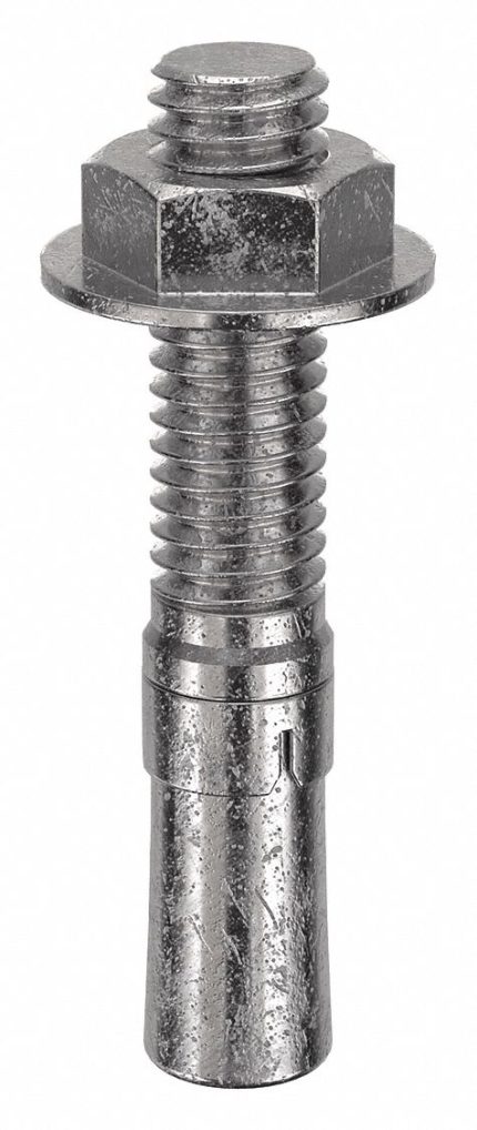 MKT FASTENING Wedge Anchor: 2 1/4 in Overall Lg, 3/8 in Dia, 3/8"-16 Thread Size, Plain, 20 PK