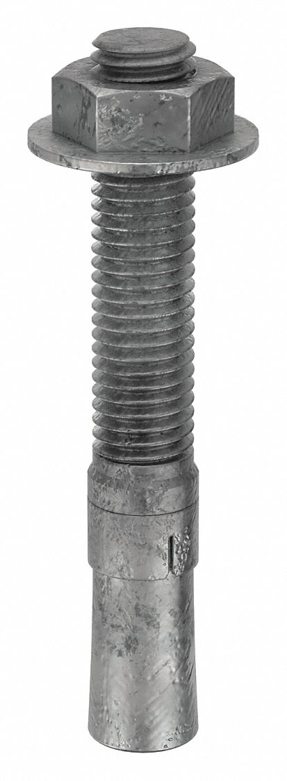 MKT FASTENING Wedge Anchor: 4 1/2 in Overall Lg, 5/8 in Dia, 5/8"-11 Thread Size, Steel, Steel, 5 PK