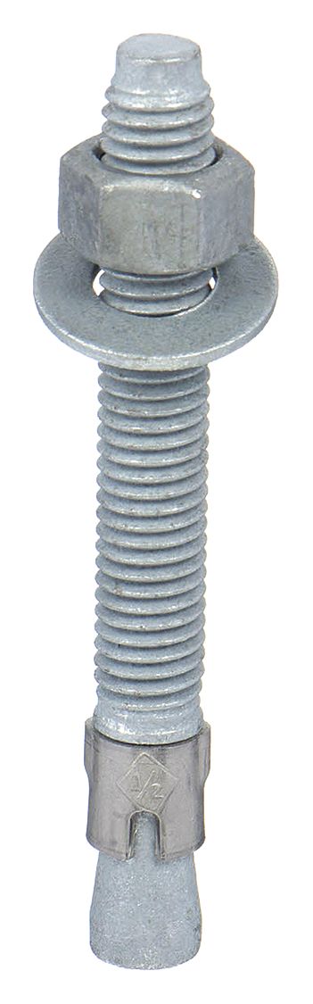 MKT FASTENING Wedge Anchor: 6 in Overall Lg, 5/8 in Dia, 5/8"-11 Thread Size, Steel, Steel, 5 PK