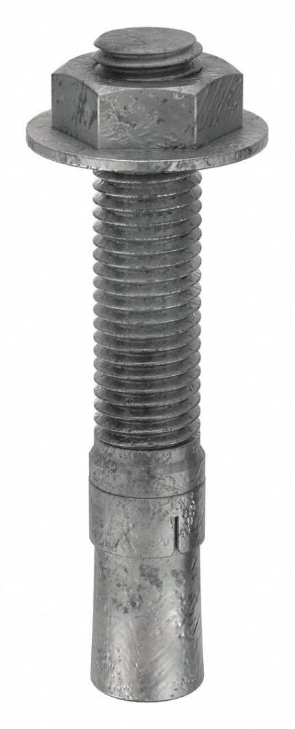 MKT FASTENING Wedge Anchor: 4 3/4 in Overall Lg, 3/4 in Dia, 3/4"-10 Thread Size, Steel, Steel, 5 PK
