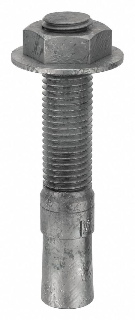 MKT FASTENING Wedge Anchor: 6 in Overall Lg, 1 in Dia, 1"-8 Thread Size, 3 1/2 in Thread Lg, 4 PK