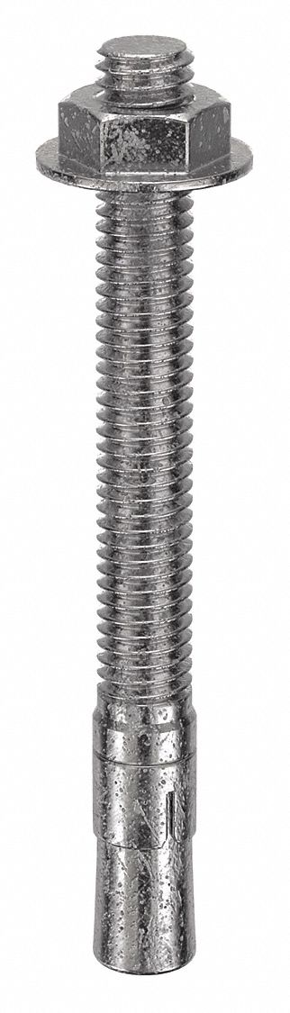 MKT FASTENING Wedge Anchor: 3 3/4 in Overall Lg, 3/8 in Dia, 3/8"-16 Thread Size, Plain, 400 PK