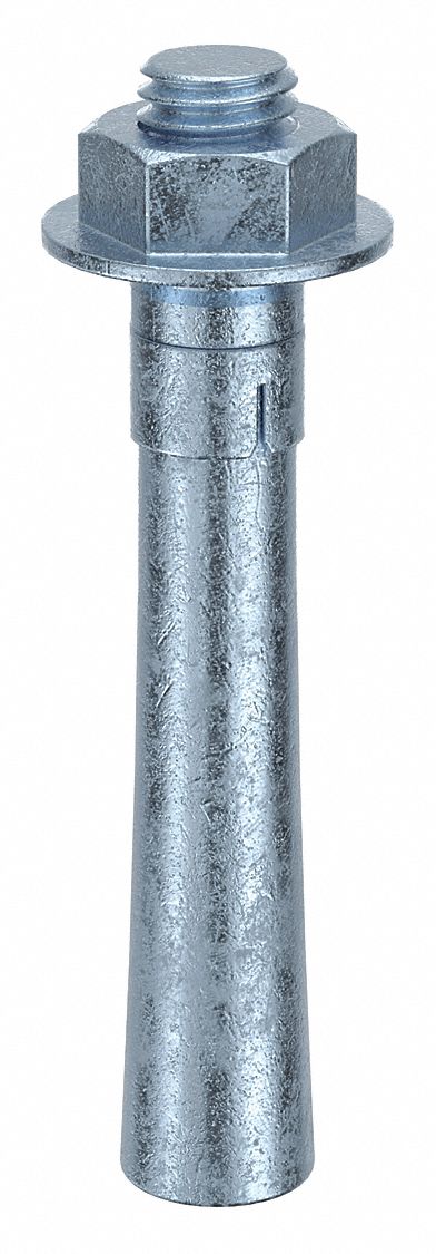 MKT FASTENING Wedge Anchor: 3 3/4 in Overall Lg, 1/2 in Dia, 1/2"-13 Thread Size, Steel, 10 PK