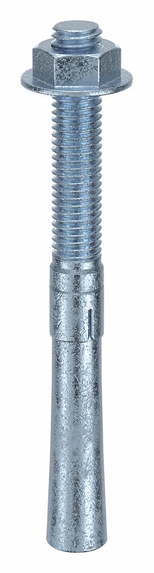 MKT FASTENING Wedge Anchor: 5 1/2 in Overall Lg, 1/2 in Dia, 1/2"-13 Thread Size, Steel, 10 PK