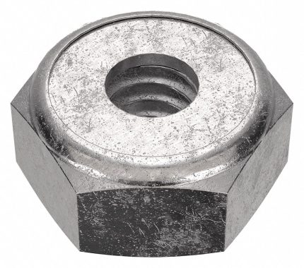 Lock Nut: Nylon Insert, 1/4"-20 Thread Size, Stainless Steel, 18-8, Plain, 1/2 in Hex Wd, 50 PK