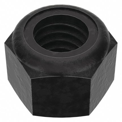 Lock Nut: Nylon Insert, 7/16"-14 Thread Size, Steel, Grade 8, Black Oxide, 5/8 in Hex Wd, 25 PK