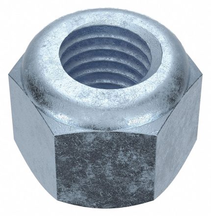 Lock Nut: Nylon Insert, 5/8"-11 Thread Size, Steel, Grade 2, Zinc Plated, 15/16 in Hex Wd, 10 PK