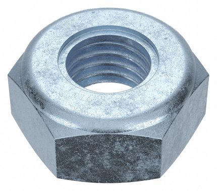 Lock Nut: Nylon Insert, 1/4"-28 Thread Size, Steel, Grade 8, Zinc Plated, 7/16 in Hex Wd, 100 PK