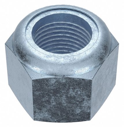Lock Nut: Nylon Insert, 5/8"-18 Thread Size, Steel, Grade 8, Zinc Plated, 15/16 in Hex Wd, 10 PK