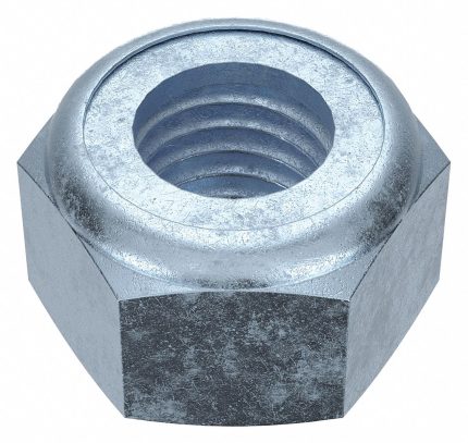 Lock Nut: Nylon Insert, M14-2.00 Thread Size, Steel, Class 5, Zinc Plated, 22 mm Hex Wd, 50 PK