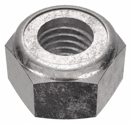 Lock Nut: Nylon Insert, M14-2.00 Thread Size, Stainless Steel, 18-8, Plain, 22 mm Hex Wd, 25 PK