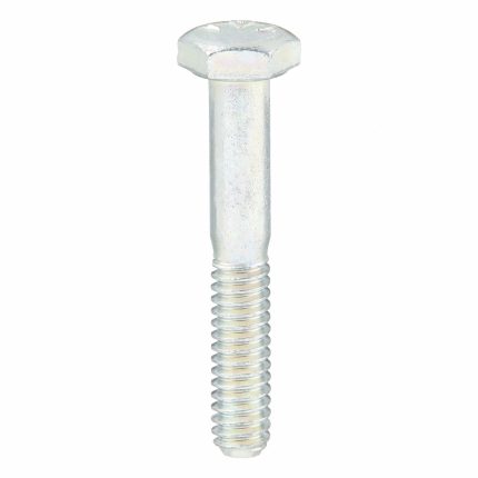 Hex Head Cap Screw: Steel, Grade 5, Zinc Plated, 1/4"-20, Coarse, 1 5/8 in lg, Inch, 100 PK
