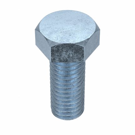 Hex Head Cap Screw: Steel, Grade 5, Zinc Plated, 1/2"-13, Coarse, 1 1/4 in lg, Fully Threaded, 25 PK