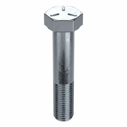 Hex Head Cap Screw: Steel, Grade 5, Zinc Plated, 1"-8, Coarse, 4 in lg, Made in USA*, Inch, 5 PK