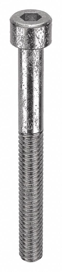 Socket Head Cap Screw: #5-40 Thread Size, 1 1/4 in Lg, Std, Plain, Stainless Steel, 18-8, 100 PK
