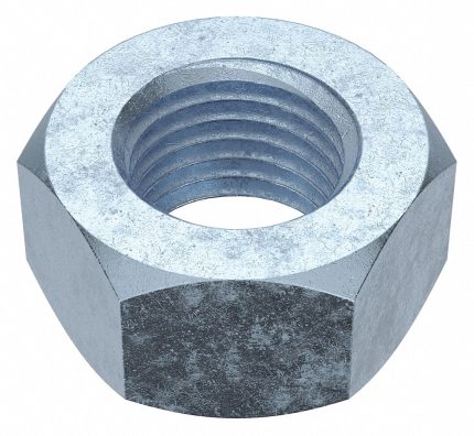 Hex Nut: M36-4.00 Thread, 55 mm Hex Wd, 29 mm Hex Ht, Steel, Class 8, Zinc Plated, 2 PK