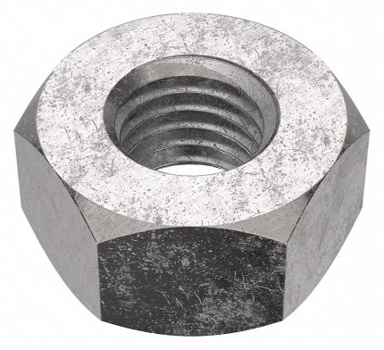 Hex Nut: 1/4"-28 Thread, 7/16 in Hex Wd, 7/32 in Hex Ht, Stainless Steel, 18-8, Plain, 50 PK