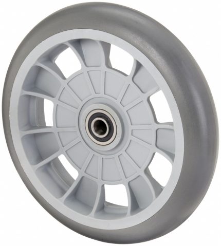 B & P MANUFACTURING Solid Wheel: 10 in Wheel Dia., 2 1/2 in Wheel Wd, Polyurethane, 2 1/4 in Hub Lg