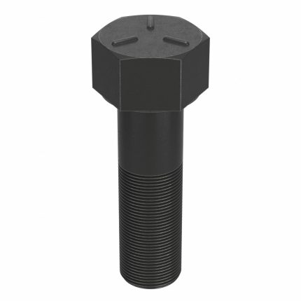 Hex Head Cap Screw: Steel, Grade 5, Black Oxide, 1 1/4"-12, Fine, 4 1/2 in lg, Partially Threaded