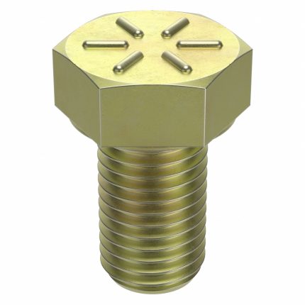 Hex Head Cap Screw: Steel, Grade 8, Zinc Yellow, 7/8"-9, Coarse, 1 1/2 in lg, Globally Sourced, 5 PK