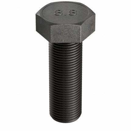 Hex Head Cap Screw: Steel, Class 8.8, Black Oxide, M20-1.50, Fine, 60 mm lg, Globally Sourced, 10 PK