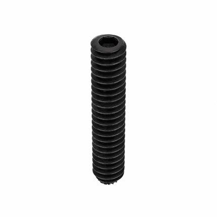 Socket Set Screw: #10-24 Thread Size, 1 in Overall Lg, Knurled Cup pt, Alloy Steel, Socket, 100 PK