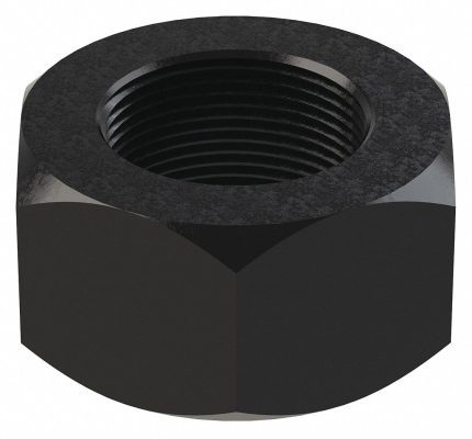 Hex Nut: M30-1.50 Thread, 46 mm Hex Wd, 24 mm Hex Ht, Steel, Class 8, Black Oxide, 5 PK