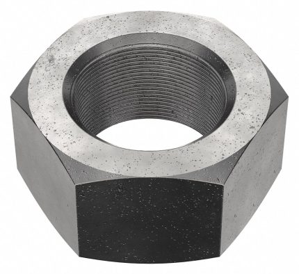 Hex Nut: M30-1.00 Thread, 46 mm Hex Wd, 24 mm Hex Ht, Steel, Class 8, Black Oxide, 5 PK