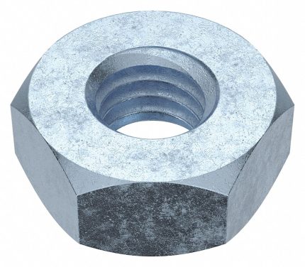 Hex Nut: M3-0.50 Thread, 5.5 mm Hex Wd, 2.4 mm Hex Ht, Steel, Class 8, Zinc Plated, 100 PK
