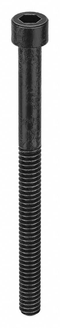 Socket Head Cap Screw: #1-64 Thread Size, 1 in Lg, Std, Black Oxide, Steel, 0.073 in Head Ht, 100 PK