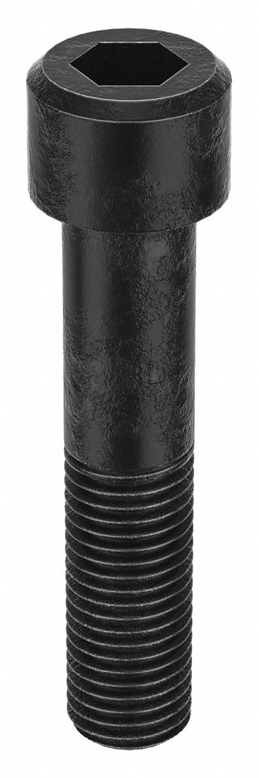 Socket Head Cap Screw: 1"-8 Thread Size, 4 3/4 in Lg, Std, Black Oxide, Steel, 1 in Head Ht, 5 PK