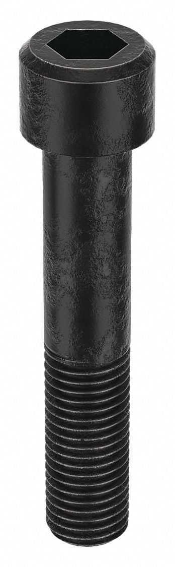 Socket Head Cap Screw: 1 1/8"-7 Thread Size, 6 in Lg, Std, Black Oxide, Steel, 1.125 in Head Ht