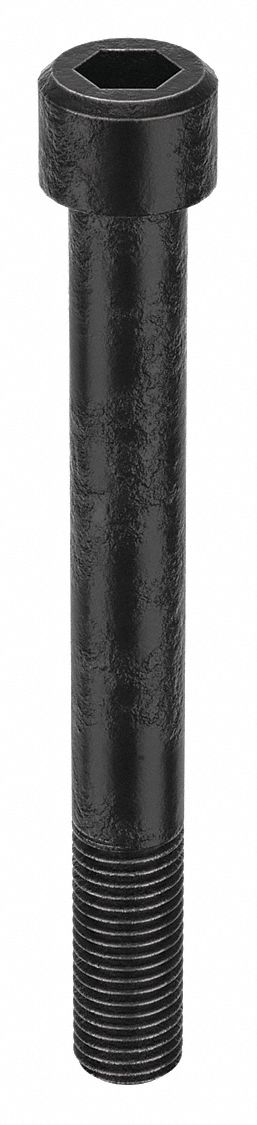 Socket Head Cap Screw: 1 1/8"-7 Thread Size, 10 in Lg, Std, Black Oxide, Steel, 1.125 in Head Ht