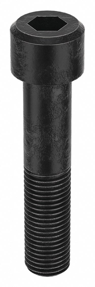 Socket Head Cap Screw: 1 1/4"-7 Thread Size, 6 in Lg, Std, Black Oxide, Steel, 1.25 in Head Ht