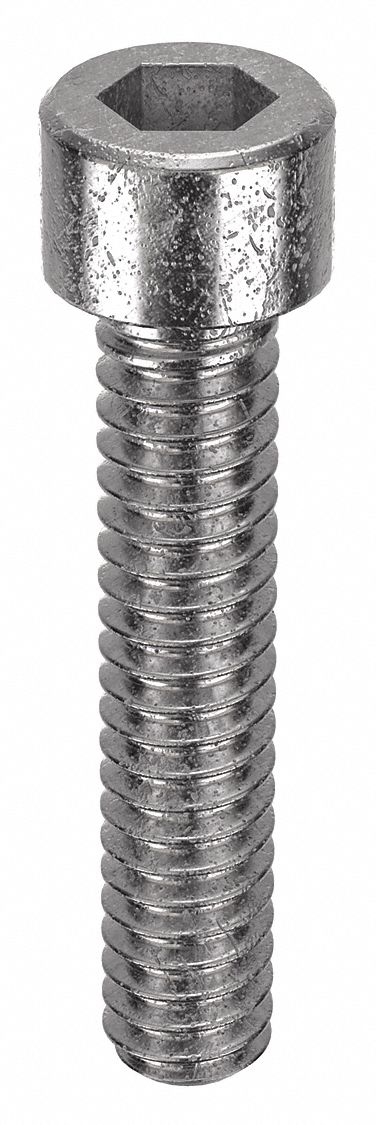 Socket Head Cap Screw: #1-64 Thread Size, 3/8 in Lg, Std, Plain, Stainless Steel, 18-8, 100 PK