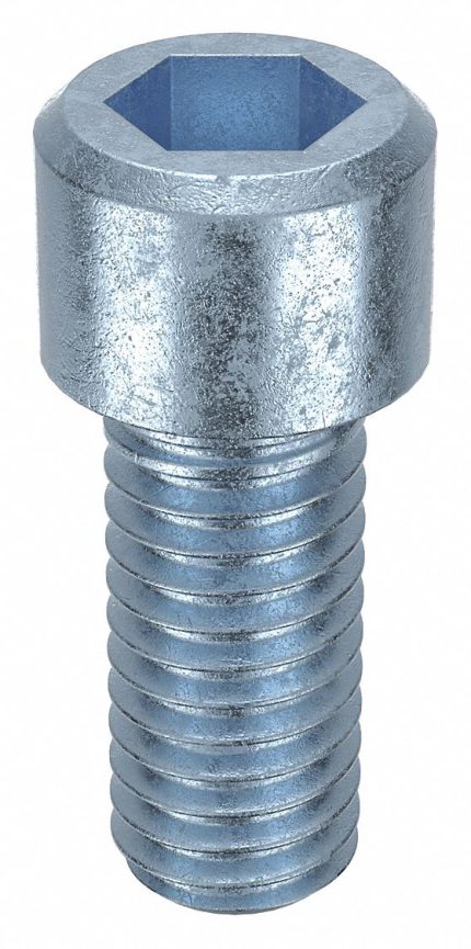 Socket Head Cap Screw: 3/8"-16 Thread Size, 7/8 in Lg, Std, Zinc Plated, Steel, 5/16 in Drive, 50 PK