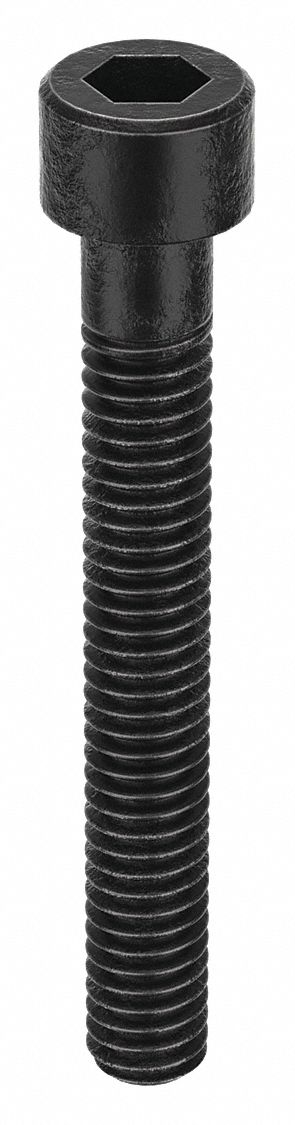 Socket Head Cap Screw: #4-48 Thread Size, 7/8 in Lg, Std, Black Oxide, Steel, 3/32 in Drive, 100 PK